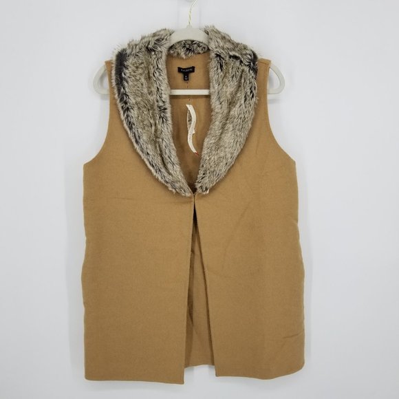 Talbots Double Faced Wool Faux Fur Vest EUC Like new - Picture 3 of 12
